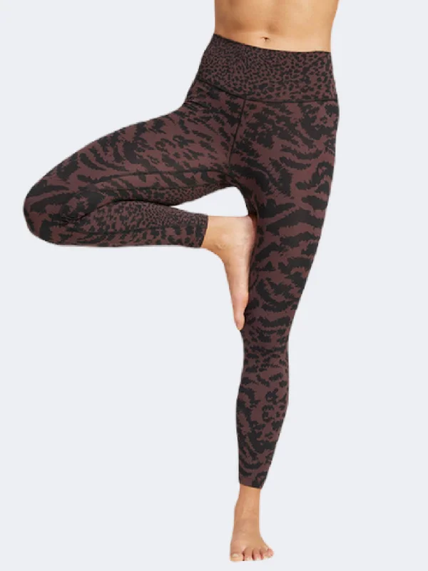 Adidas All Me Aop Women Training Tight Black/Brown