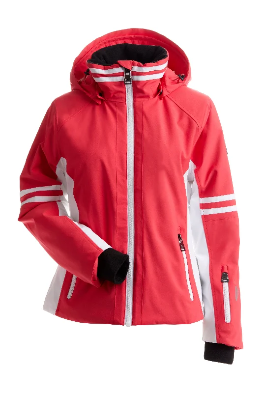 Nils Meribel Jacket Womens 2025 Poppy / White