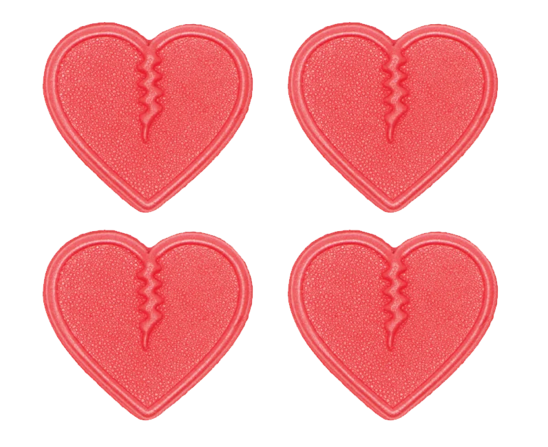 Crab Grab Mini Hearts Stomp Pads 4 Pack Red