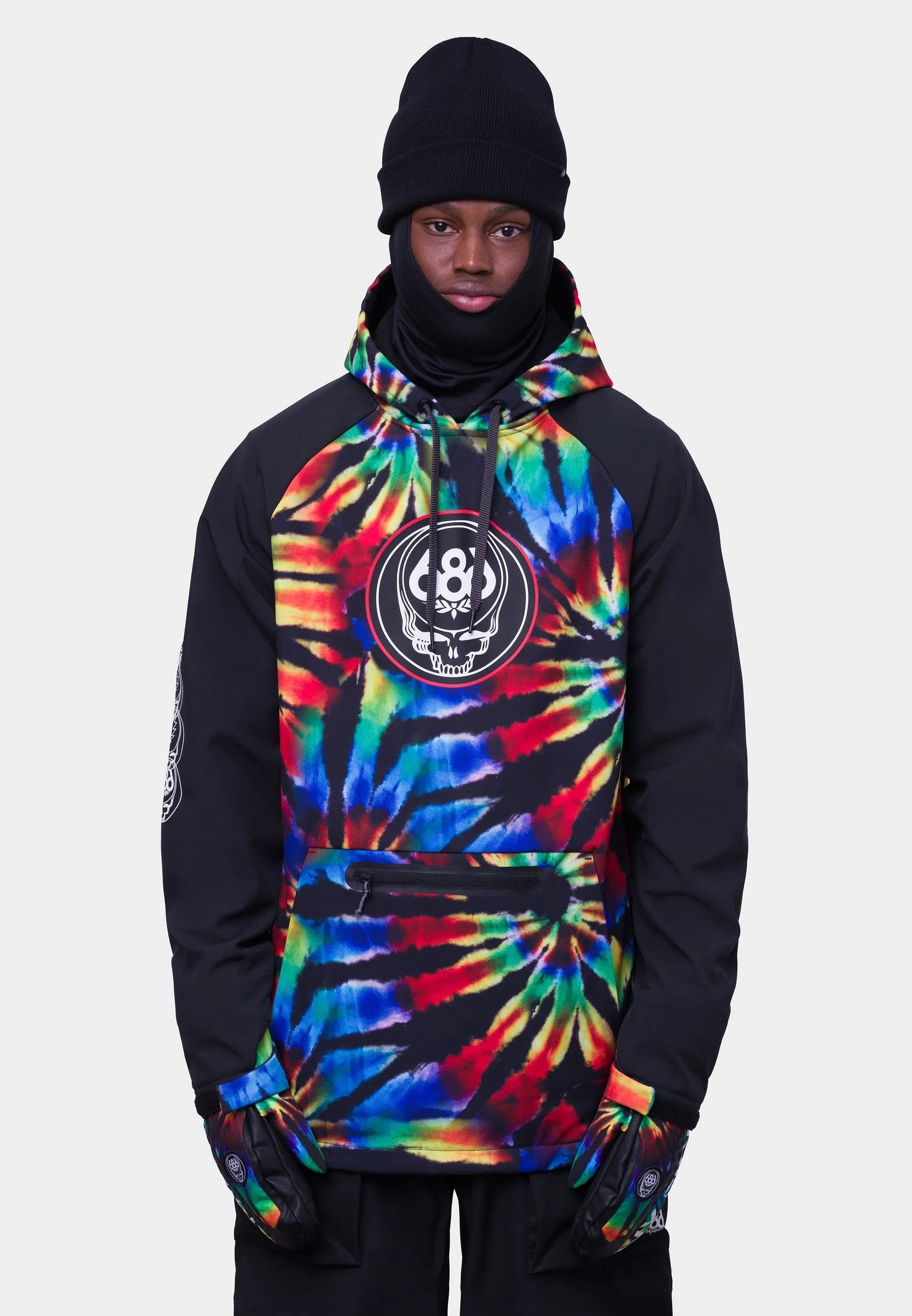 686 Waterproof Hoodie Mens 2024 Grateful Dead Black Tie Dye