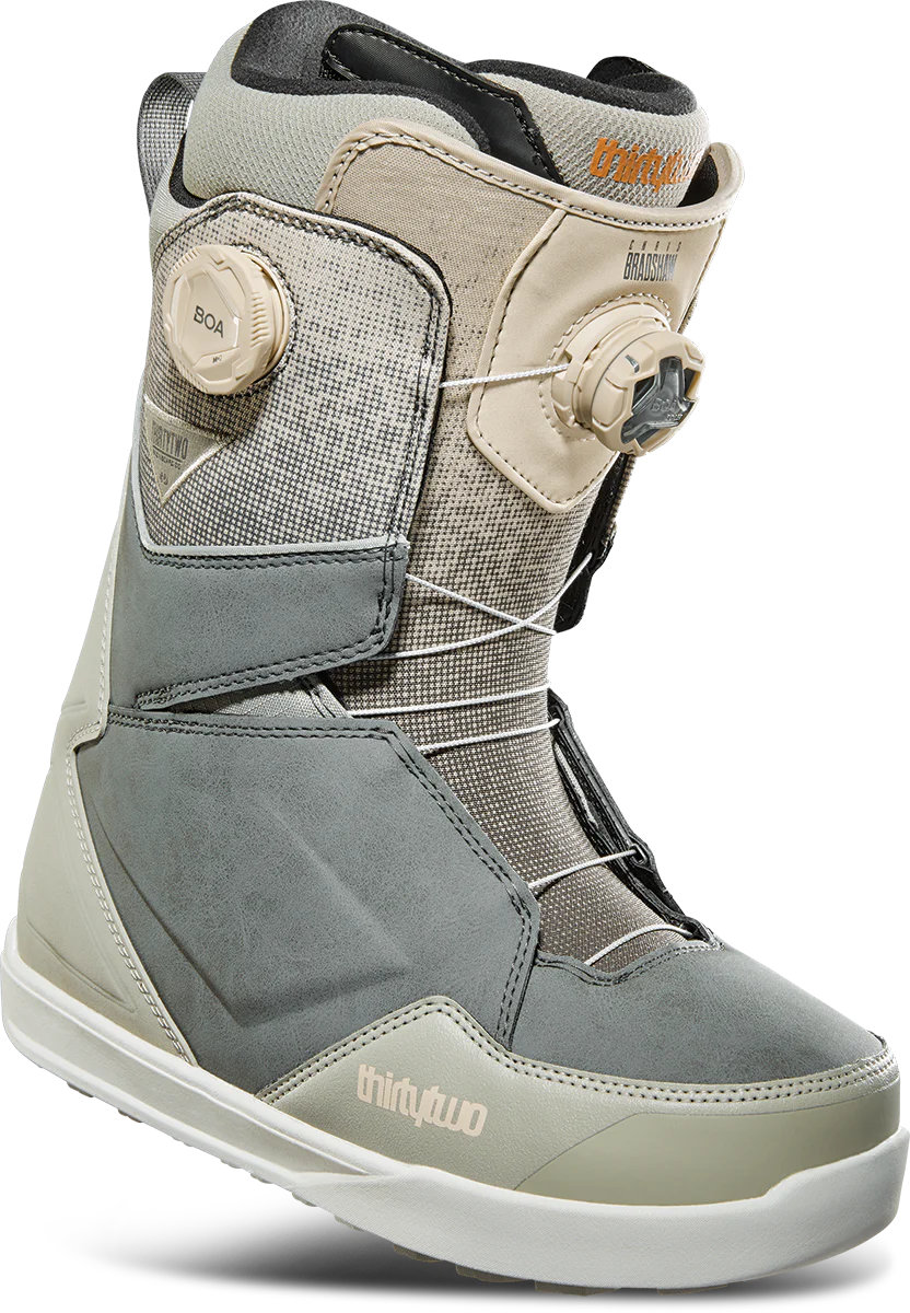 Thirtytwo Lashed Double Boa x Bradshaw Snowboard Boots Mens 2024 Grey / Tan