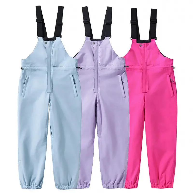 Colorful Childhood Ski Bibs Outdoor Thicken Snowboard Pants