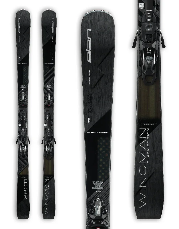 Elan Wingman 86 CTi Black Edition Skis + EMX 12 Bindings 2025